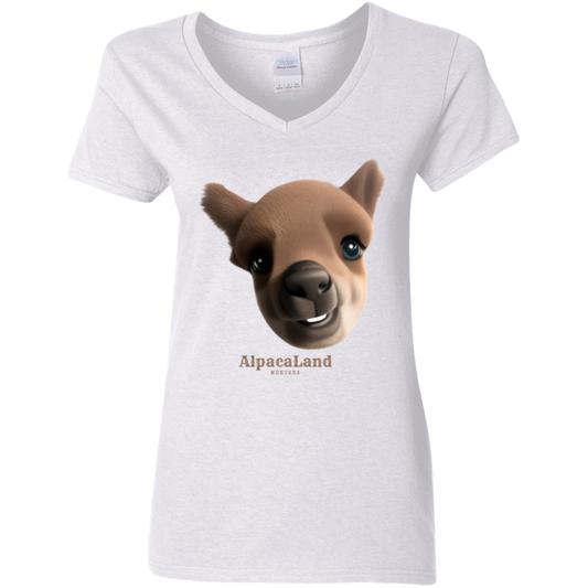 Everest Cartoon Face Ladies'  V-Neck T-Shirt